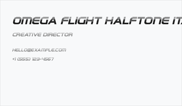 Omega Flight Halftone Italic Business Card