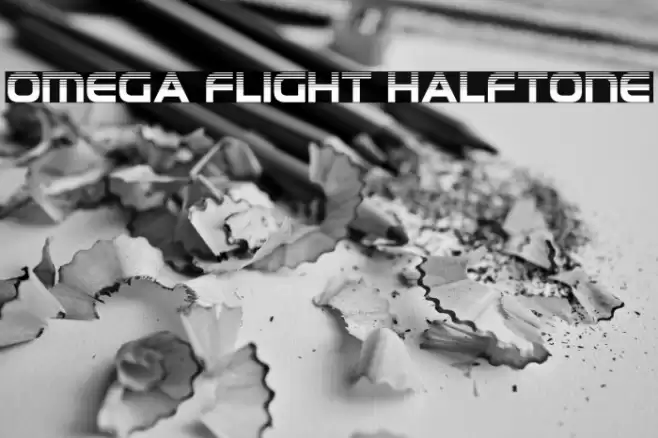 Omega Flight Halftone Font examples