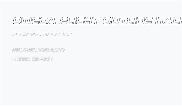 Omega Flight Outline Italic Business Card