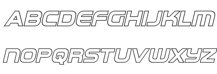 Omega Flight Outline Italic Font LOWERCASE