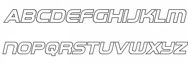 Omega Flight Outline Italic 字体 小写