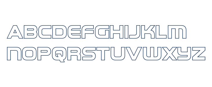 Omega Flight Outline Lowercase