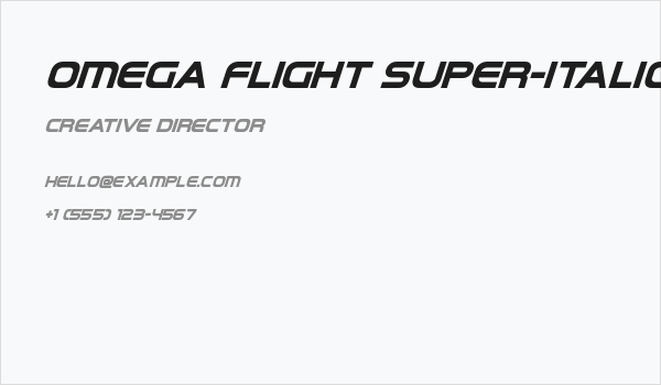 Omega Flight Super-Italic Business Card