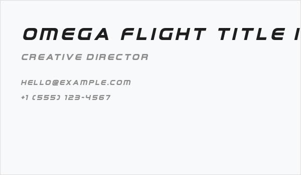 Omega Flight Title Italic Business Card