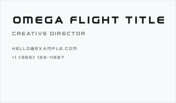 Omega Flight Title Business Card