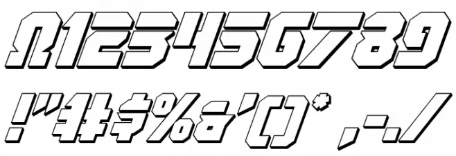 OmegaForce 3D Italic Font OTHER CHARS