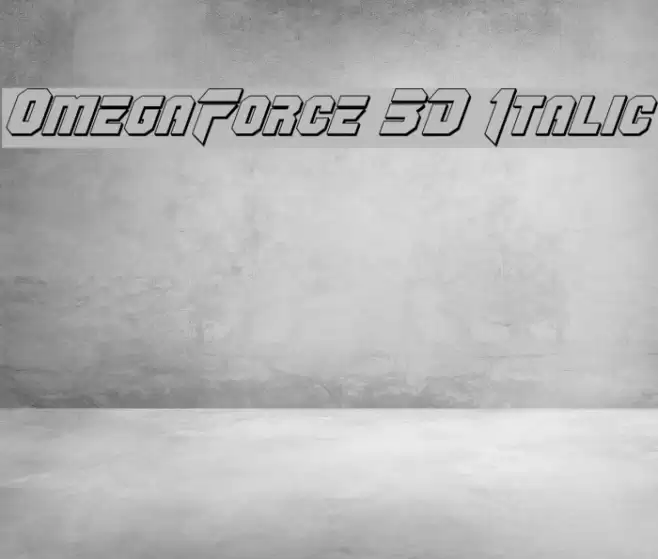 OmegaForce 3D Italic Font examples
