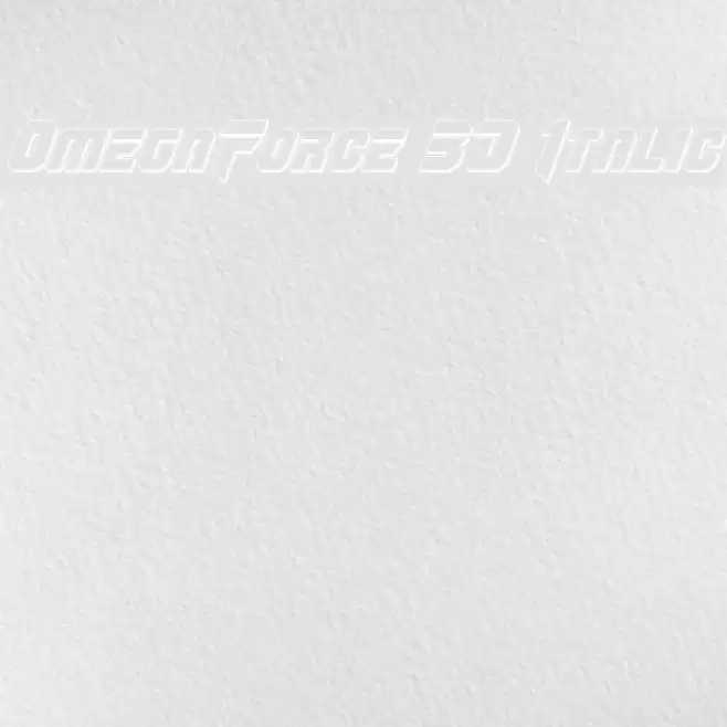 OmegaForce 3D Italic Font examples
