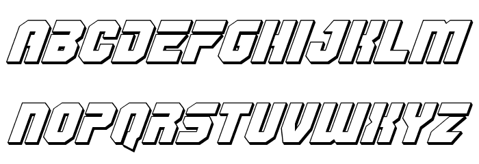 OmegaForce 3D Italic Font LOWERCASE