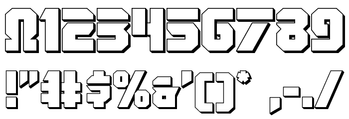 OmegaForce 3D Regular Font OTHER CHARS
