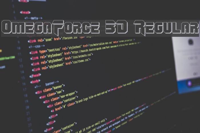 OmegaForce 3D Regular Font examples