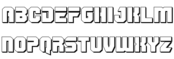 OmegaForce 3D Regular Font LOWERCASE