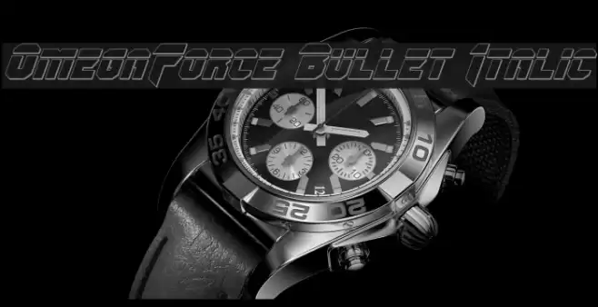 OmegaForce Bullet Italic Font examples