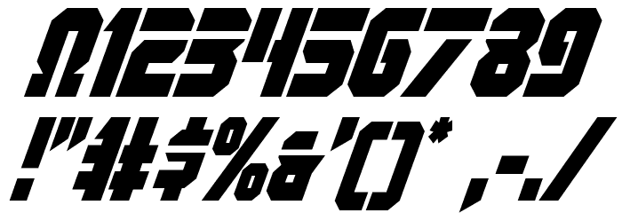 OmegaForce Condensed Italic Font OTHER CHARS