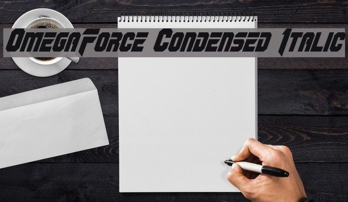 OmegaForce Condensed Italic Font examples
