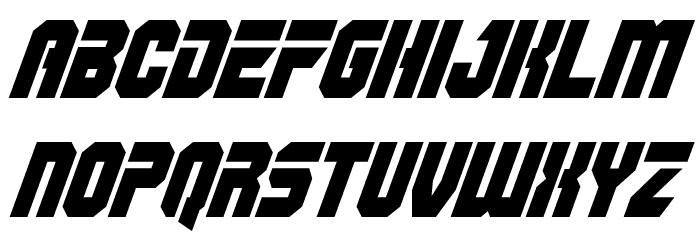 OmegaForce Condensed Italic Font LOWERCASE