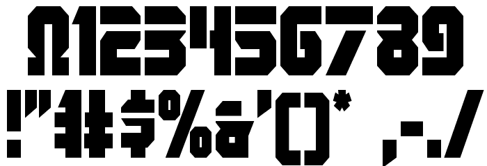 OmegaForce Condensed Font OTHER CHARS
