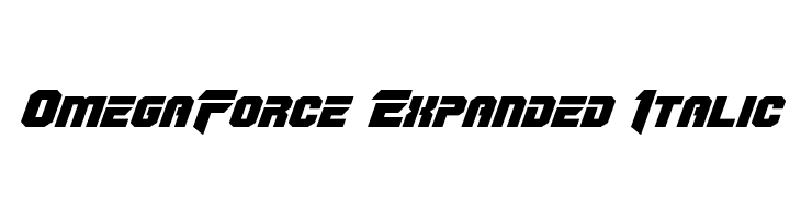 OmegaForce Expanded Italic  नि: शुल्क फ़ॉन्ट्स डाउनलोड