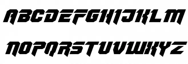 OmegaForce Expanded Italic Caratteri MAIUSCOLE