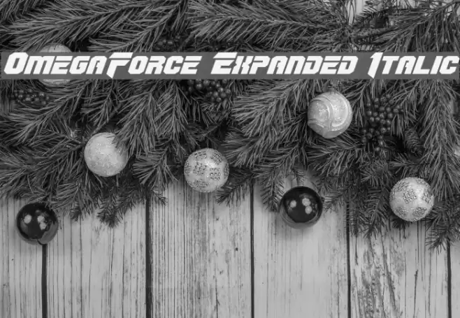 OmegaForce Expanded Italic Font examples