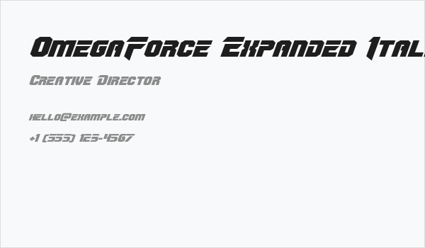 OmegaForce Expanded Italic Business Card