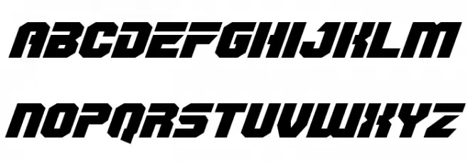 OmegaForce Expanded Italic Font Litere mici