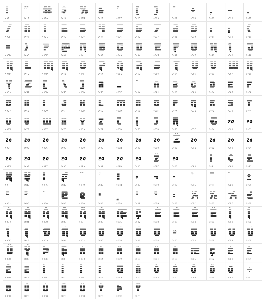 OmegaForce Gradient Regular Character Map