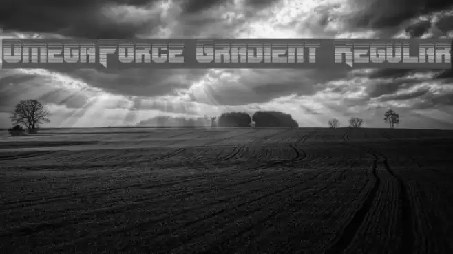 OmegaForce Gradient Regular Font examples