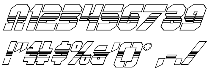 OmegaForce Halftone 3D Italic Font OTHER CHARS