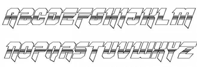 OmegaForce Halftone 3D Italic Schriftart Groß