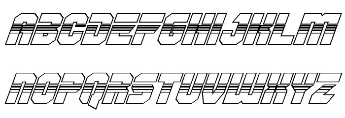 OmegaForce Halftone 3D Italic Font LOWERCASE