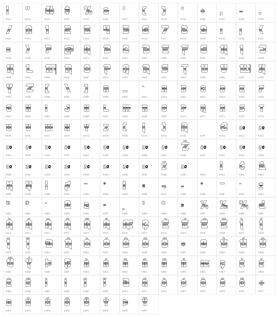 OmegaForce Halftone 3D Regular Character Map