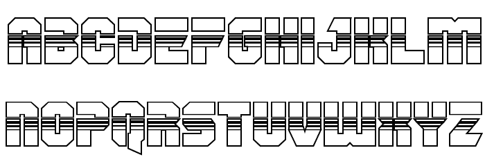 OmegaForce Halftone 3D Regular Font LOWERCASE