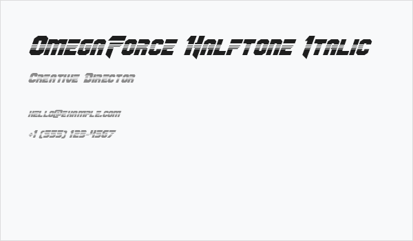 OmegaForce Halftone Italic Business Card
