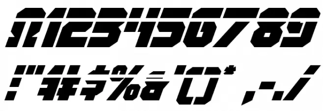 OmegaForce Laser Italic Font OTHER CHARS