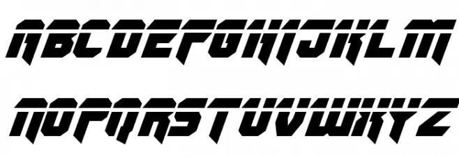 OmegaForce Laser Italic Schriftart Groß