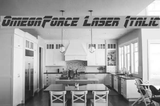 OmegaForce Laser Italic Font examples