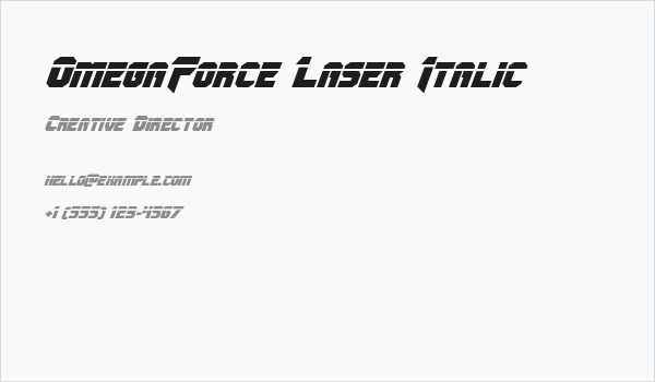 OmegaForce Laser Italic Business Card