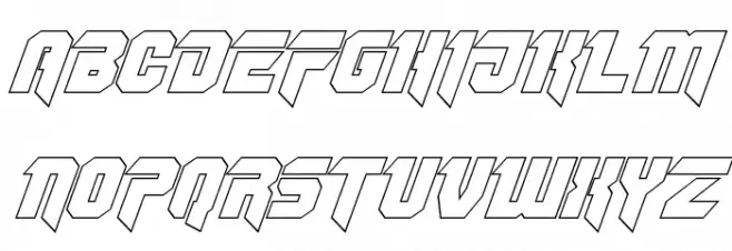 OmegaForce Outline Italic Schriftart Groß