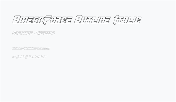 OmegaForce Outline Italic Business Card
