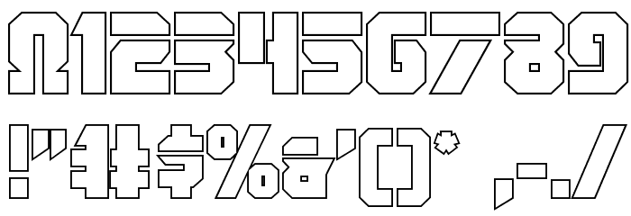 OmegaForce Outline Regular Font OTHER CHARS