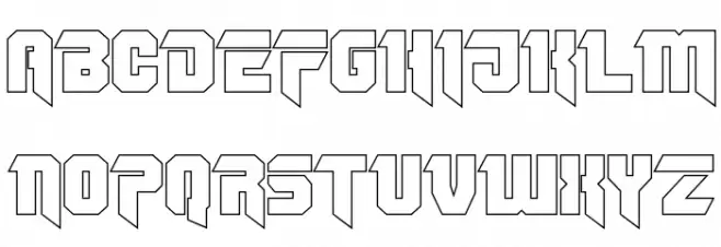 OmegaForce Outline Regular Fonte MAIÚSCULAS