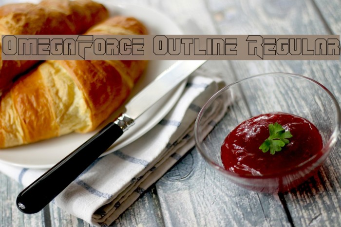 OmegaForce Outline Regular Font examples