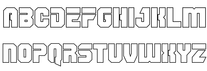 OmegaForce Outline Regular Font LOWERCASE