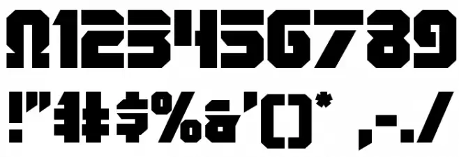 OmegaForce Regular Font OTHER CHARS