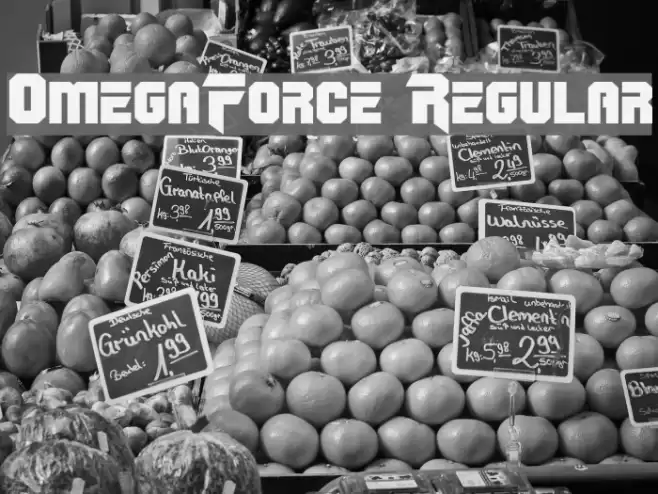OmegaForce Regular Font examples