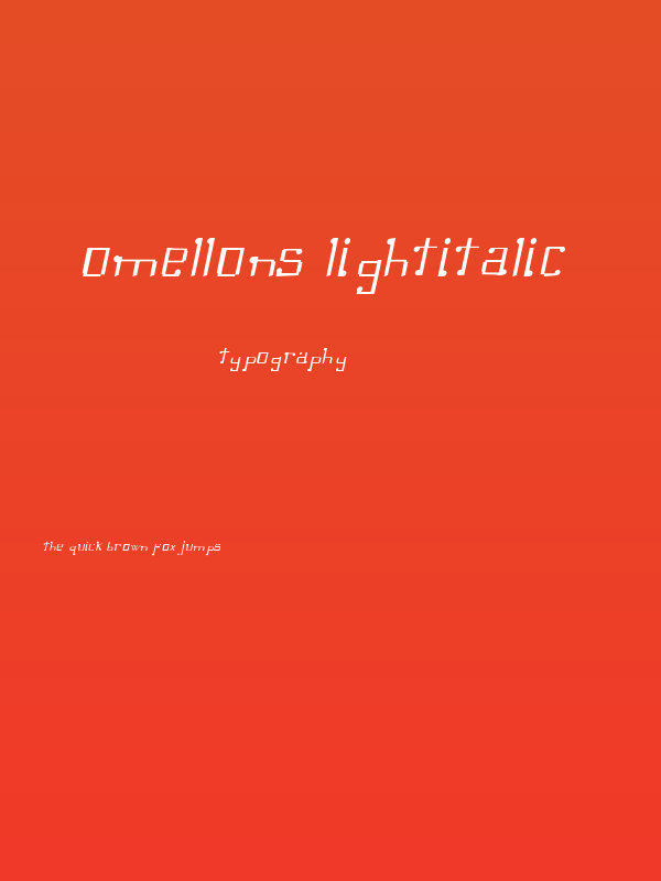Omellons LightItalic Poster