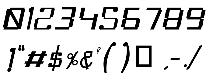 Omellons MediumItalic Font OTHER CHARS