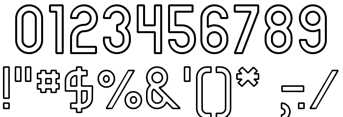 Omicron Zeta Hollow Font OTHER CHARS