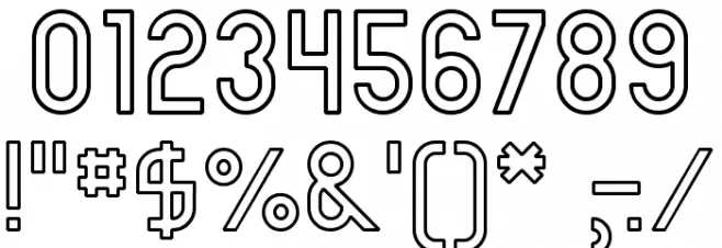 Omicron Zeta Hollow Font OTHER CHARS